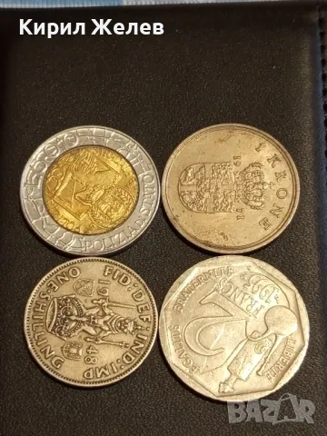 Четири монети ИТАЛИЯ, АНГЛИЯ, ФРАНЦИЯ,ДАНИЯ за КОЛЕКЦИЯ 34912