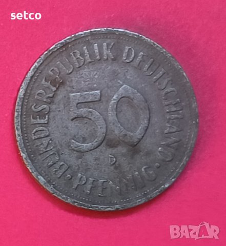 Германия 50 пфенига 1950  'D' - Мюнхен  д8, снимка 1 - Нумизматика и бонистика - 39223578