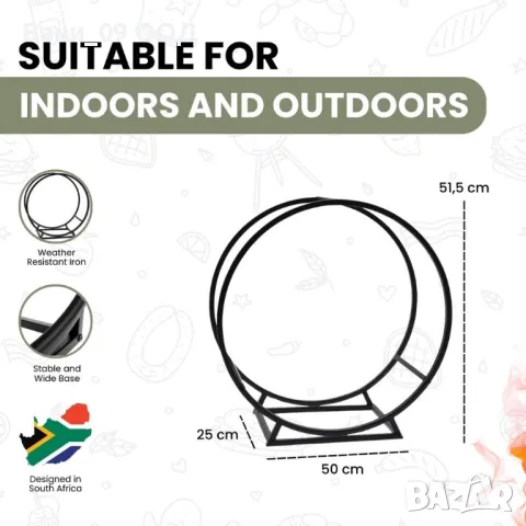 Желязна поставка за дърва с модерен дизайн , снимка 5 - Други стоки за дома - 47459773