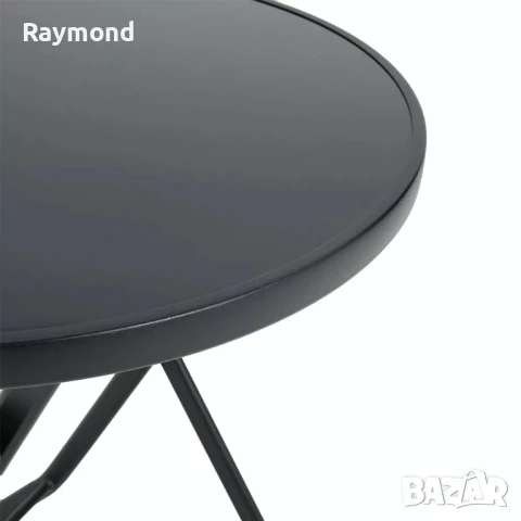 Комплект Thasos – 2 стола и сгъваема маса с темперирано стъкло, антрацит, снимка 8 - Градински мебели, декорация  - 50961294