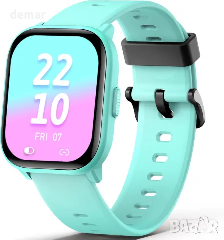 Детски SmartWatch HENGTO, 20 спортни режима, крачкомер, монитор за сън, 6-16 г (GG-зелен), снимка 1