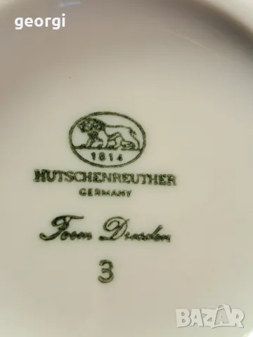 немски порцеланов чайник с поднос, захарница и латиера Hutschenreuther "Dresden" 

7/2, снимка 13 - Сервизи - 49778480