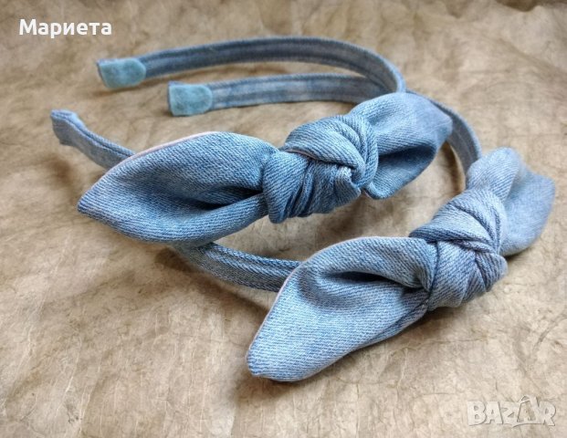 Дидема Деним с Панделка Дънкова Диадема Ръчна Изработка Диадеми 