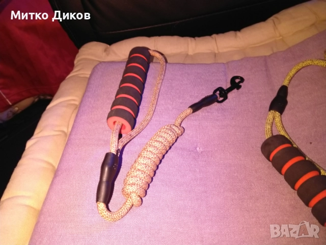  здрава въжена каишка за куче с подплатена дръжка и отразяващи елементи. нова, снимка 3 - За кучета - 52839932
