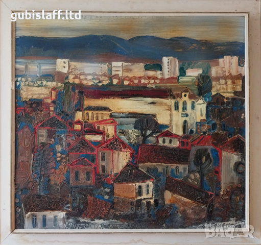 Kартина "Пейзаж от Търговище", худ. Велимир Петров, 1981 г.