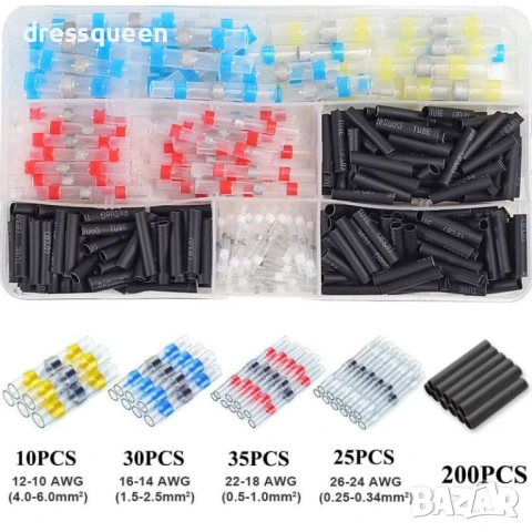 4644 Професионален комплект за лесно свързване на кабели без поялник: 300 части с термосвиваем шлаух, снимка 8 - Други инструменти - 53654224