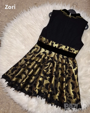 РАЗКОШНА рокля в златисто-черно, снимка 9 - Рокли - 52581279