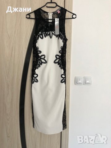 Бяло- черна рокля по тялото