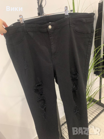 Черни дамски дънки в размер 3XL-4XL, снимка 5 - Дънки - 44774333