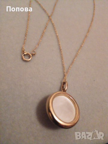 Златно колие  с диаманти и естествена перла елегантно колие, снимка 3 - Колиета, медальони, синджири - 39047355