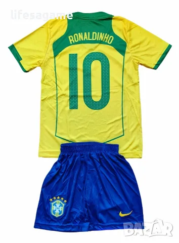 Детски футболен екип Бразилия Роналдиньо Brazil тениска Ronaldinho комплект