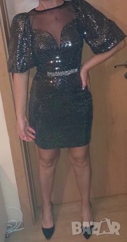 Официална рокля с пайети Fervente , снимка 3 - Рокли - 44892255