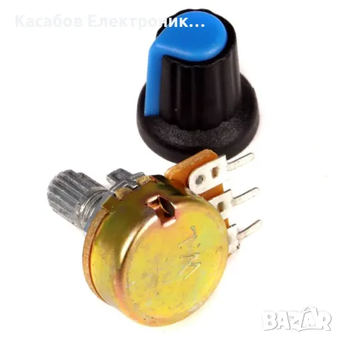 Линеен ротационен потенциометър 100k Ohm с копче, снимка 2 - Друга електроника - 48948676