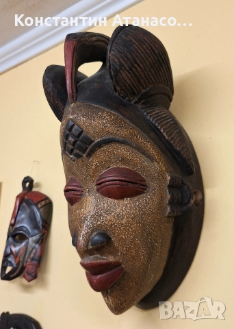 Стара дървена маска от племето Пуно, снимка 2 - Антикварни и старинни предмети - 52851012