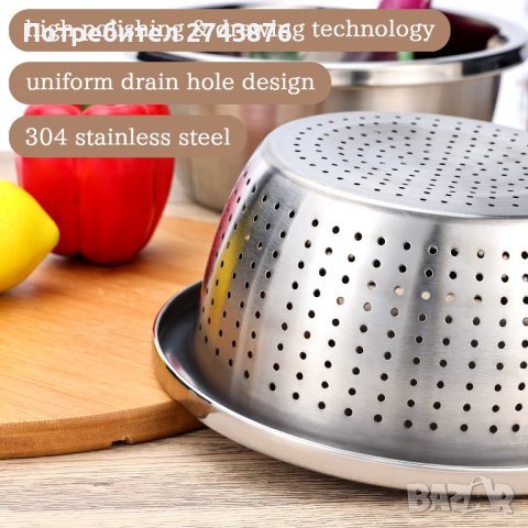 КОМПЛЕКТ КУПА С ЦЕДКА 2В1,ИНОКС,РАЗМЕР-24СМ ,ИНДУКЦИЯ, снимка 3 - Съдове за готвене - 40507209