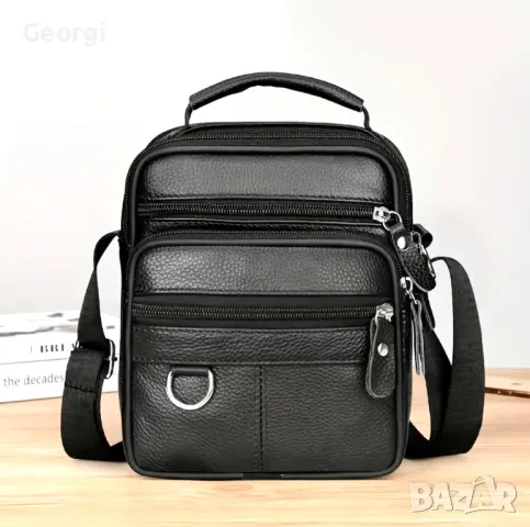  Мъжка компактна и малка чантичка с дръжка за през рамо (естествена кожа), снимка 17 - Чанти - 49305880