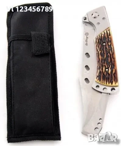 НОЖ, сгъваем с дървени(рогови) чирени, 140х270 мм, снимка 4 - Ножове - 50752386