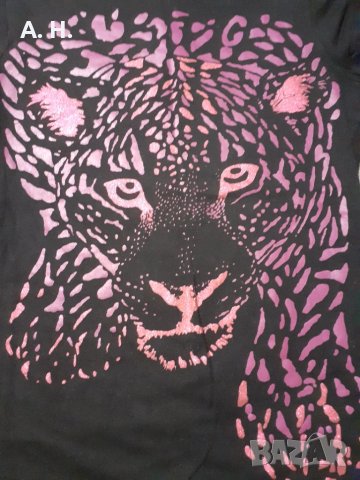 Черна тениска с щампа, снимка 2 - Тениски - 51371610