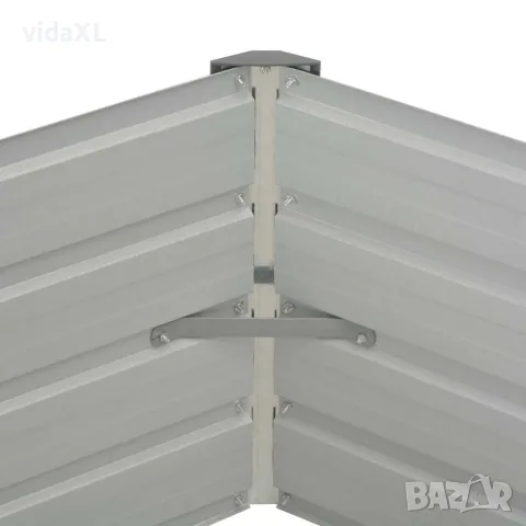 vidaXL Повдигната леха, антрацит, 129x129x45 см, поцинкована стомана, снимка 4 - Саксии и кашпи - 56147574