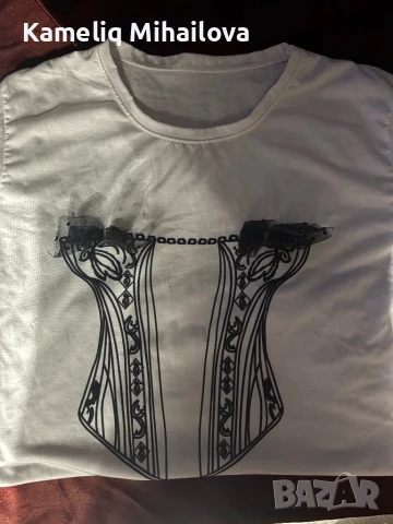 Дамска тениска с панделки, снимка 3 - Тениски - 51293637