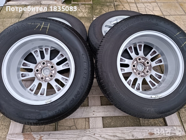 Лети джанти 16ки 5х114.3 Mitsubishi + летни гуми 215/70/16 Yokohama, снимка 9 - Гуми и джанти - 52594919