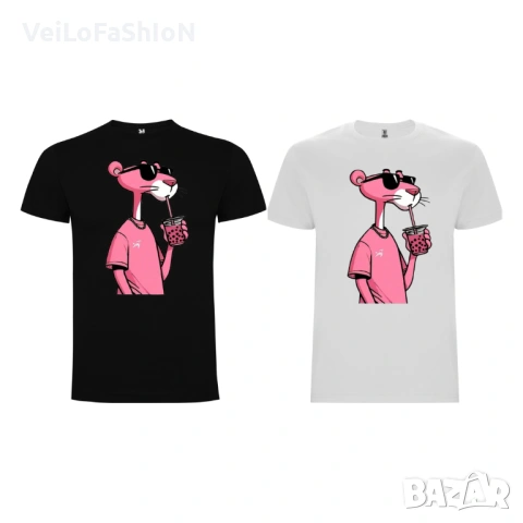 Нова мъжка тениска с героя Пинко Розовата Пантера в черен или бял цвят