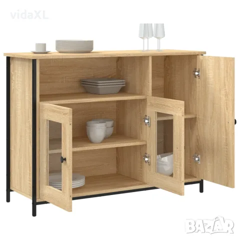 vidaXL Сайдборд, дъб сонома, 100x35x75 см, инженерно дърво, снимка 4 - Бюфети - 56148178