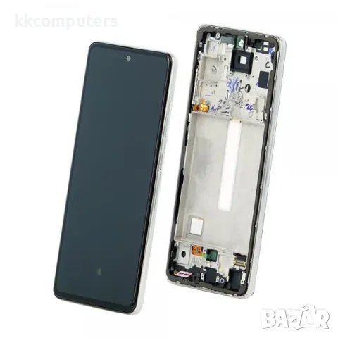 LCD Дисплей за Samsung SM-A528 / A52s 5G 2021 / GH82-26861D / GH82-26863D / Тъч скрийн + Рамка / Бял
