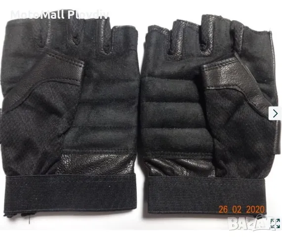 Кожени ракавици без пръсти рокерски рокер чопър мото мотори мотор, снимка 2 - Аксесоари и консумативи - 49316016