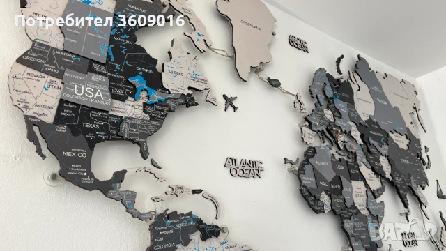 Карта на света XL 200cm x 120cm Enjoy The Wood, снимка 5 - Декорация за дома - 53095082