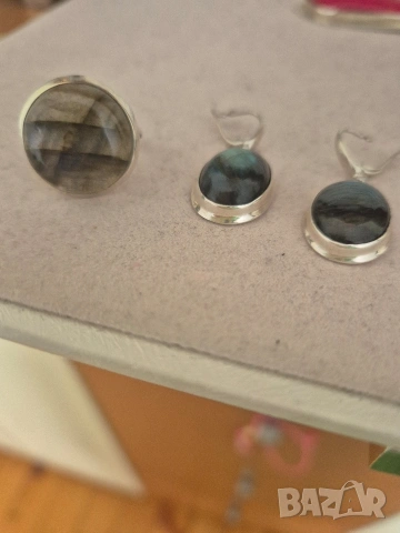 сребърен комплект с лабрадорит