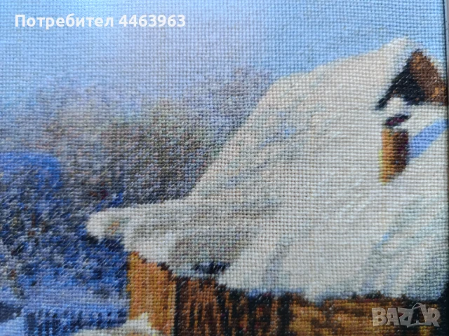 гоблен ,,Утрото след Коледа", 32/22 см, снимка 14 - Гоблени - 51278802