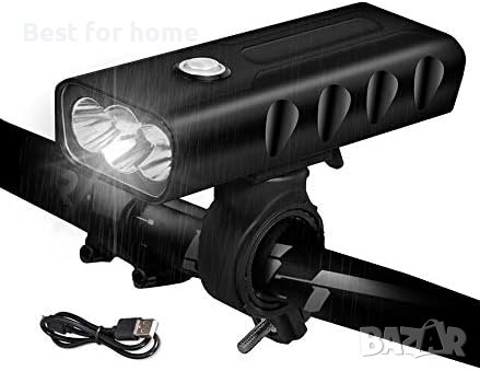 USB Мощен фар, акумулаторна светлина за велосипед + задна светлина за велосипед, снимка 3 - Аксесоари за велосипеди - 41476291