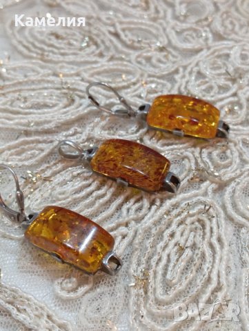 Сребърен комплект с кехлибар , снимка 6 - Бижутерийни комплекти - 44400117