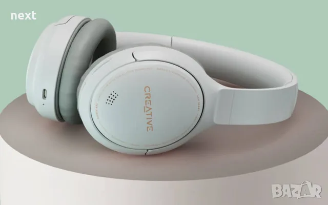 Creative Zen Hybrid Bluetooth слушалки с Hybrid ANC, Over-Ear, 40mm, бели