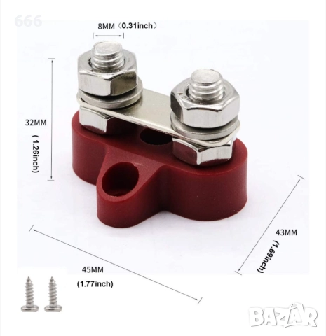 Комплект от 2 клеми за акумулатор, 12V/24V, пластмаса/неръждаема стомана, снимка 6 - Друга електроника - 52906712