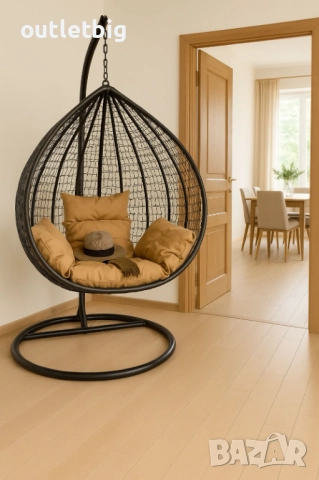 Люлка градинска висяща люлка тип гнездо,яйце–Промоция!, снимка 2 - Градински мебели, декорация  - 52232355