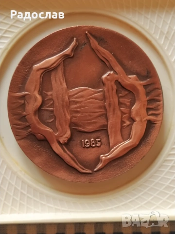 стар руски настолен медал Спорт, снимка 2 - Колекции - 53256606
