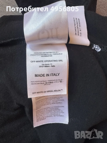 Оригинална тениска Off-White c/o Virgil Abloh Tape Black - Размер M
, снимка 6 - Тениски - 56202544
