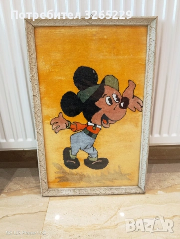 Винтидж стенен арт принт с Мики Маус