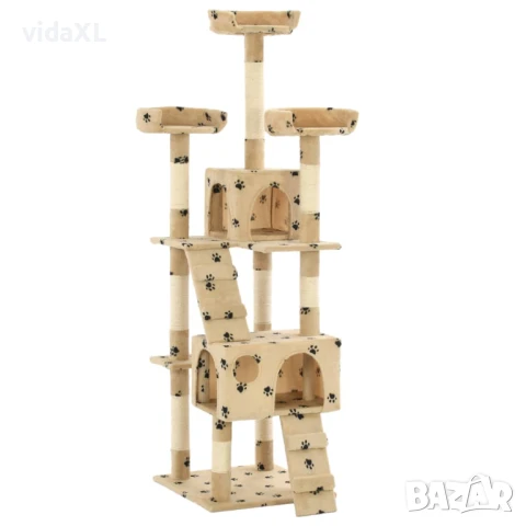 vidaXL Котешко дърво със сизалени стълбове, 170 см, бежово, на лапички(SKU:170615), снимка 1