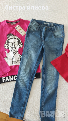 Детски комплект-дънки и блузки, снимка 5 - Детски Блузи и туники - 44598739