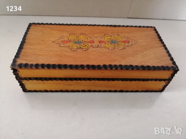 Дървена кутия 19 х 9 h 5 см. , снимка 1