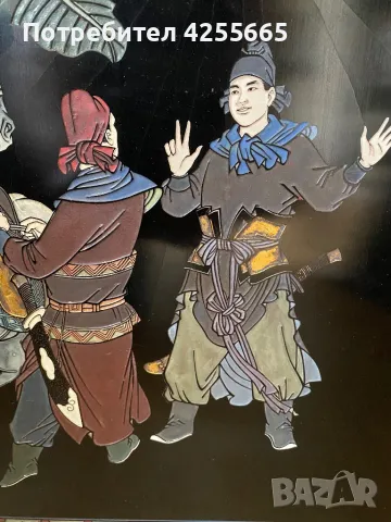 Продавам стара китайска картина,живопис рисувана върху стакло, снимка 3 - Антикварни и старинни предмети - 48155167