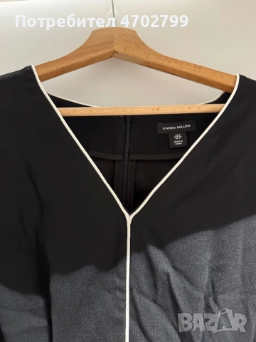 Karen Millen Petite Mono Satin Woven Crepe Contrast Piping Maxi Dress, снимка 6 - Рокли - 53029051