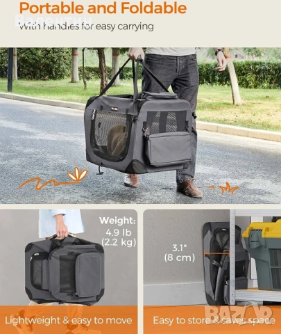 Сгъваема чанта за превоз на домашни любимци, снимка 3 - За кучета - 53108542