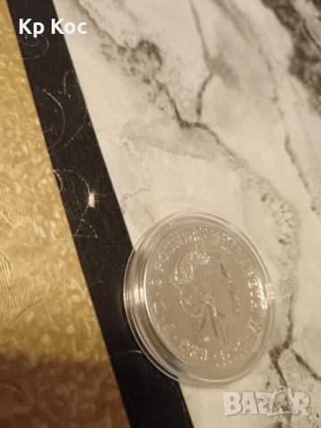 сребърна монета 1 oz Британия 2 паунда 2016 Великобритания, снимка 3 - Нумизматика и бонистика - 52345134