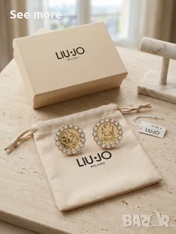 LIU JO обеци с позлата и кристали