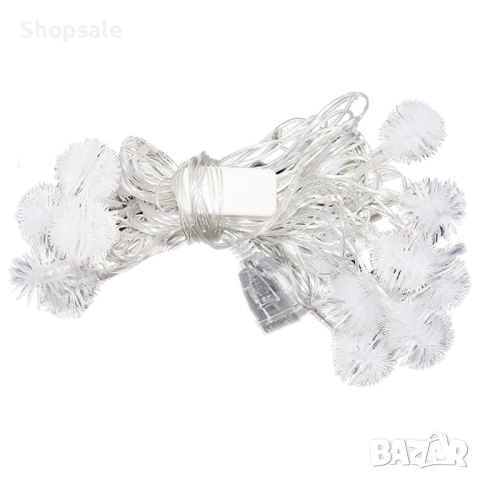 Многоцветни коледни LED лампички с топчета с щепсел- Многоцветни, дължина - 5м ,28 бр. лампички., снимка 6 - Декорация за дома - 52485661