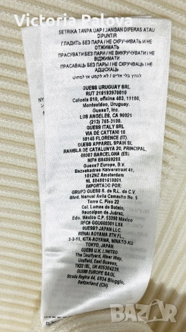 Оригинална вталена  рокля  GUESS модел JANICE в цвят екрю, снимка 17 - Рокли - 53636282